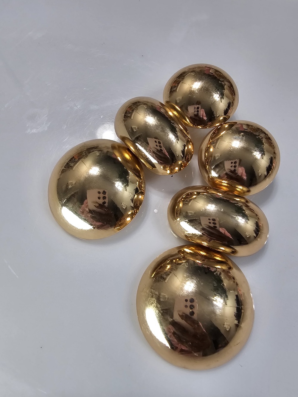 Gold Statement Dome Clip-On Earrings - Women's Accessories